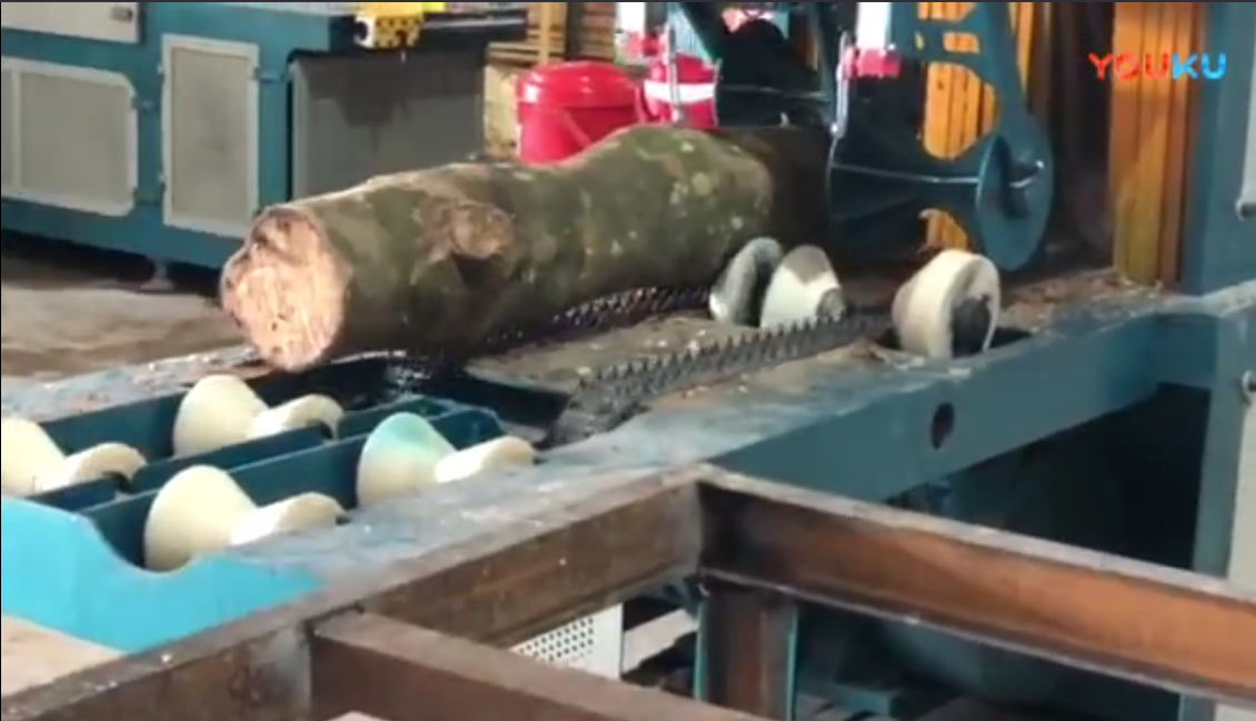 雙排鏈原木多片鋸、方木多片鋸、清邊機工作視頻