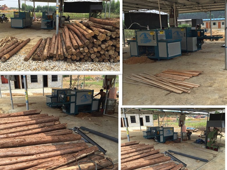 正啟機(jī)械250型圓木多片鋸廣西客戶現(xiàn)場(chǎng)