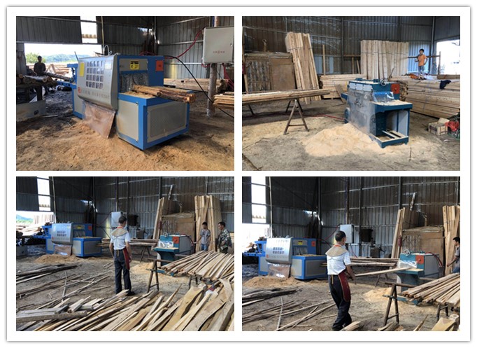 2018年6月湖南懷化雙排鏈原木多片鋸、小型方木多片鋸現場工
