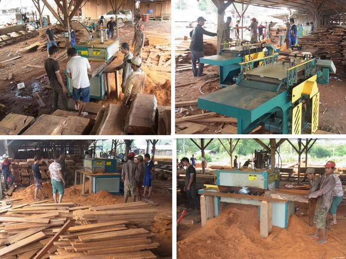 方木多片鋸150型機械 柬埔寨上丁省 現場加工紅木
