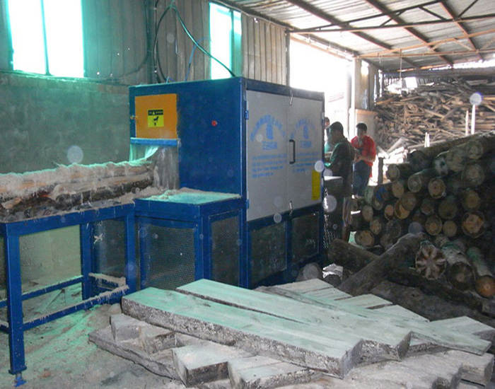 浙江省寧波市北侖區(qū)-圓木多片鋸350機(jī)加工現(xiàn)場(chǎng)
