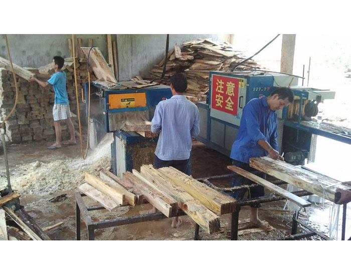 湖南省岳陽市-圓木多片鋸250加工現場